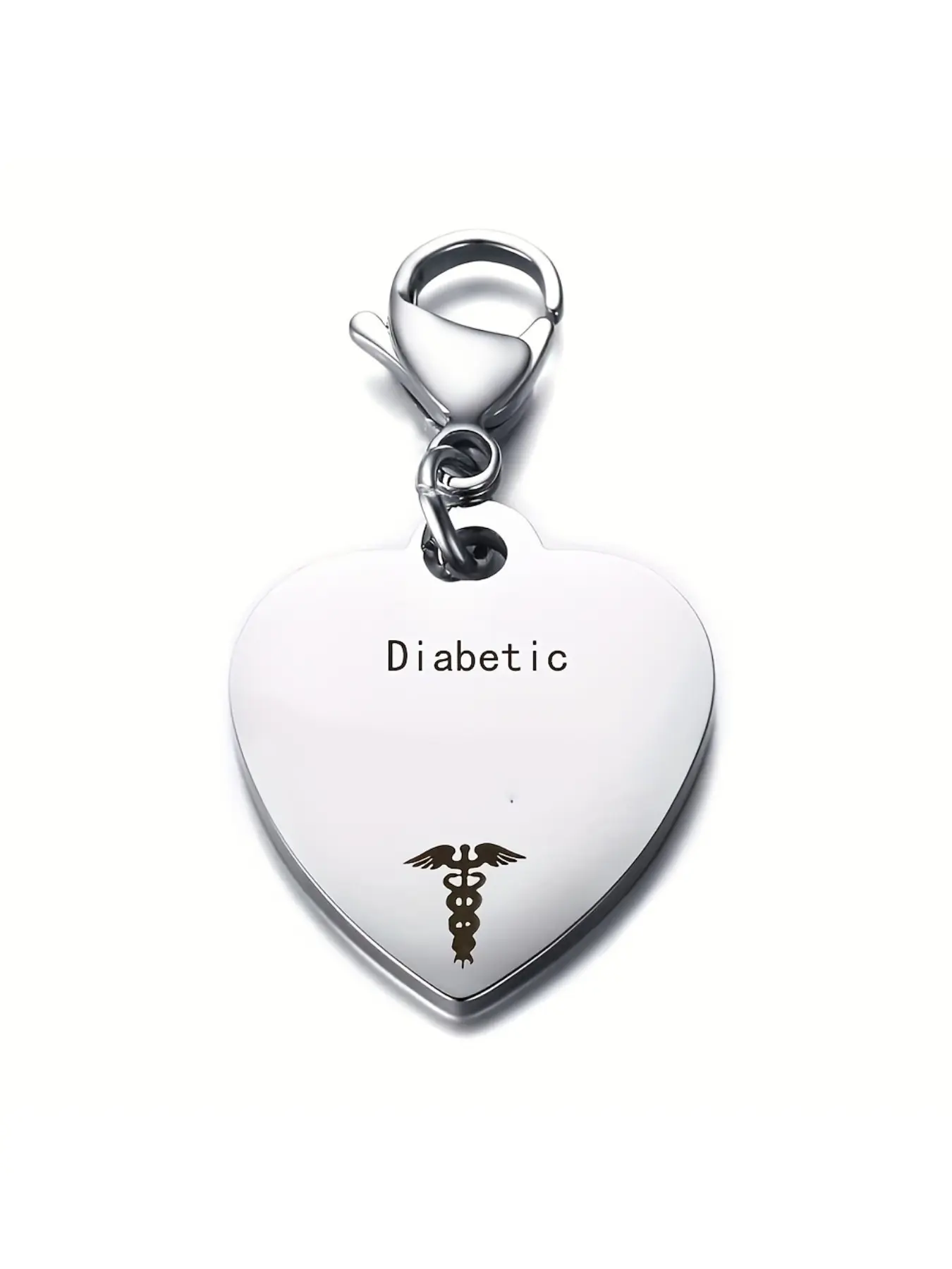 Stainless Steel Heart Shape Creative Medical Id Pendant Keyring Metal Keychains For Men, Diabetic, Epilepsy, Blood Thinner, COPD, Pacemaker, Heart Disease, Allergy Type 1 Type 2 Diabetes Keychain For Men, Ideal choice for Gifts