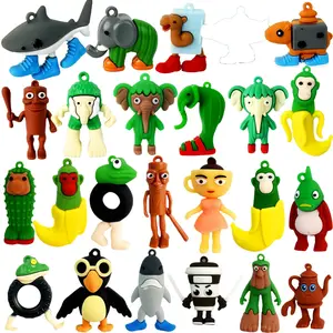 24 Pcs Fun Animal Figurines Set, Italian Brainrot, Tralalero Tralala, Tung Tung Sahur, 2.5 Inch, Cute Animal Design, Christmas Halloween Birthday Gifts