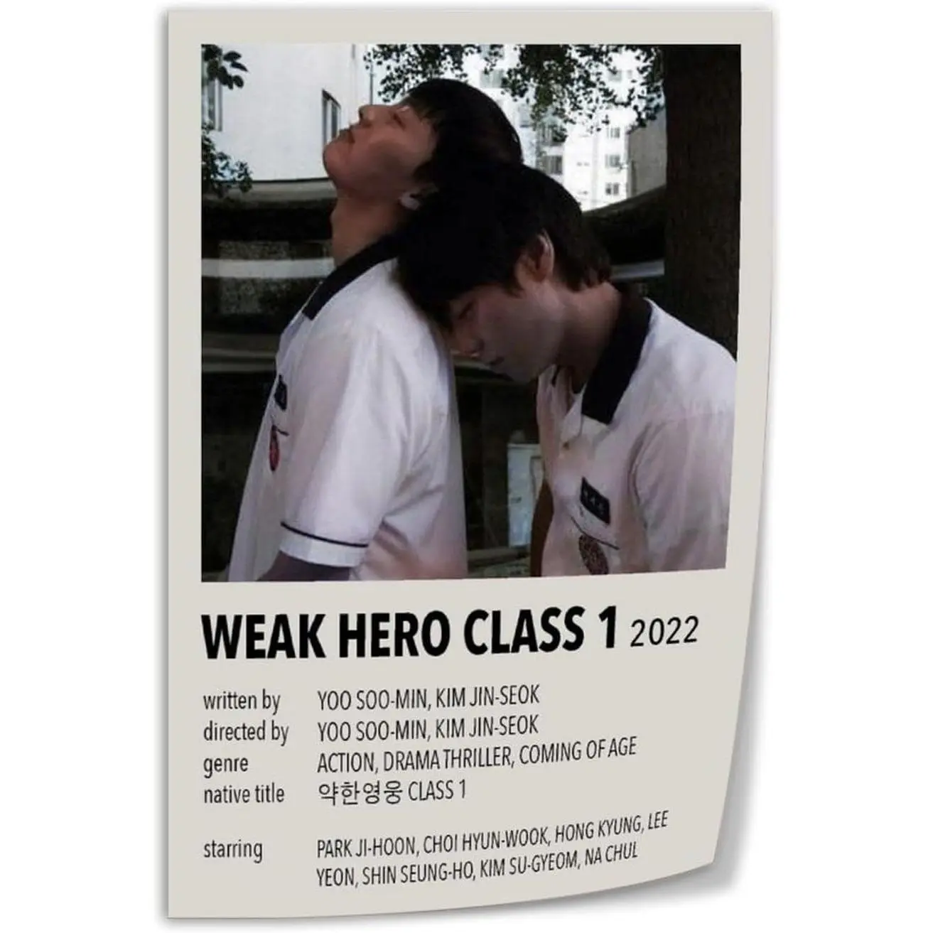 Korean TV Series Weak Hero Class 1 Minimalist Cover Print - Unframed, 12x18in (30x45cm) High-Res Artistic Handmade Craft Home Decor Items for Bedroom, Living Room