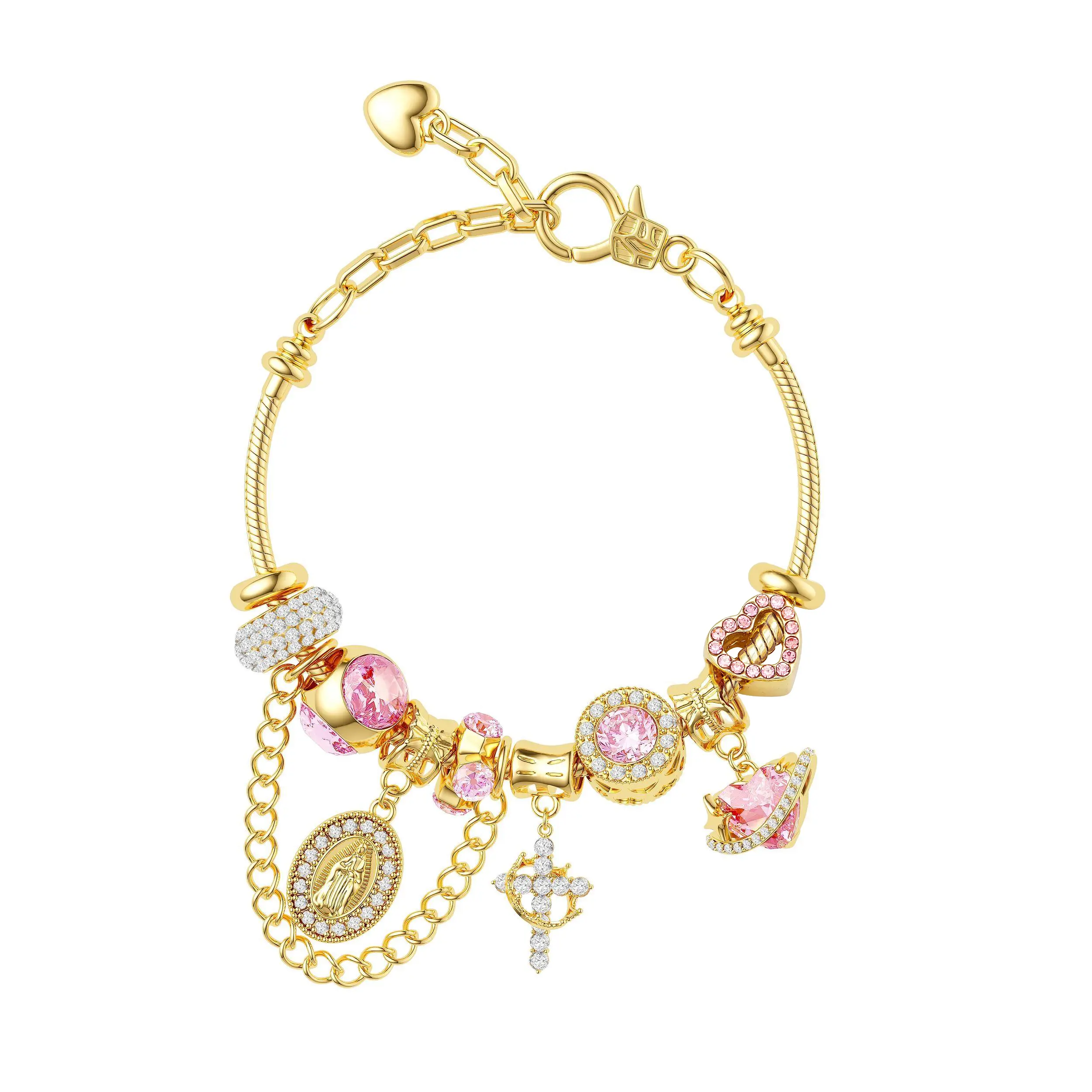 Tewiky Aurora Snake Chain Bracelet for Women, Dainty Two-Tone Gold & Silver Detachable Multi-Charm Bracelet, Customizable DIY Mix and Match Stackable Wrist Jewelry, Trendy Daily Accessory, Perfect Gift for Mother's Day & Summer Occasions-LB