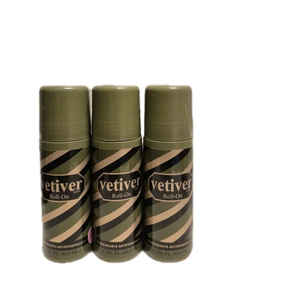 Vetiver Roll-On Deodorant for Body Antiperspirant Daily 3-Pack 0.8 oz Each Body Care