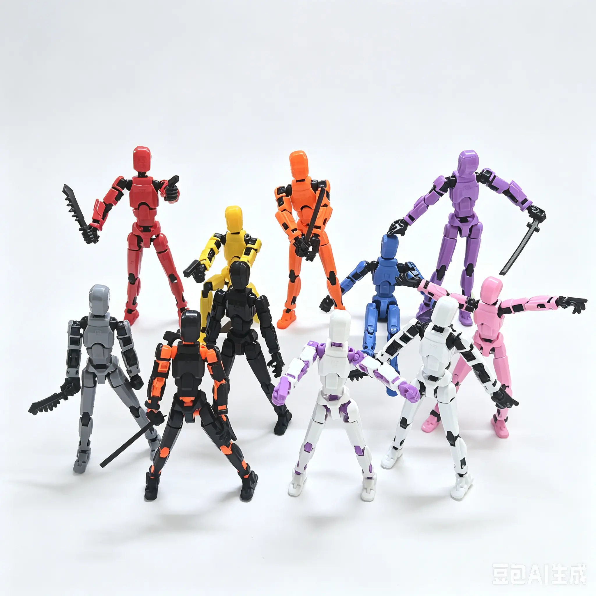 Lucky Titan T13 Multi-Jointed Titan Action Figure Set(Unassembled), 14cm 3D Printed action figure Model Kits with 30 Movable Multi-Joints, Customizable Anime Action Figures for Desk Decor, Collectible Toy Gifts for Anime Fans