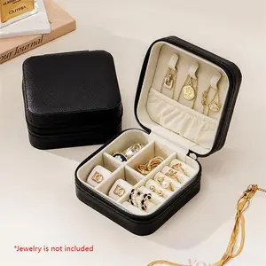 Mini Jewelry Box, Portable Travel Jewelry Case, Multi-grid Jewelry Box for Rings Earrings Necklace Bracelets, Durable Storage Organizer