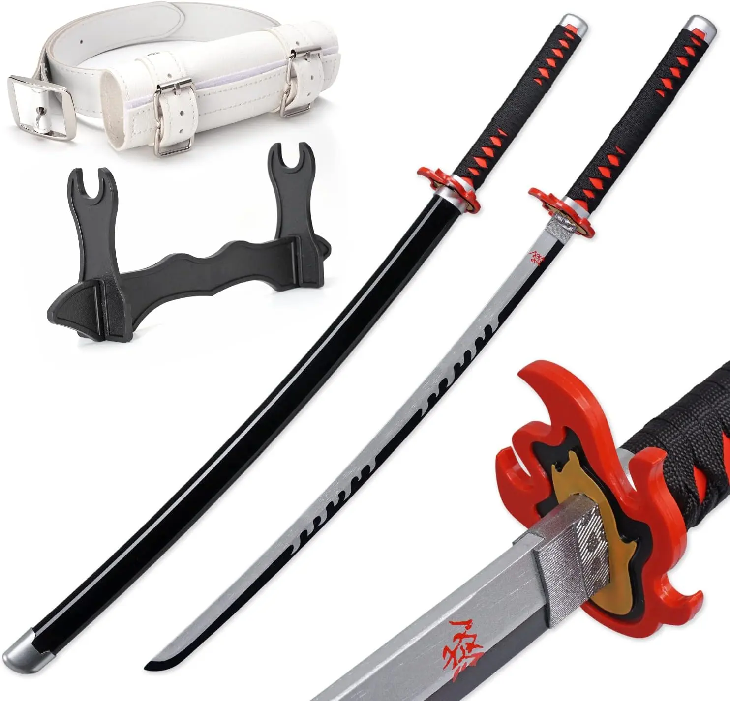 Kinstore 41"Tanjiro Kamado Plastic Katana Samurai Sword Demon a Slayer Cosplay Plastic Sword for Costume Replica