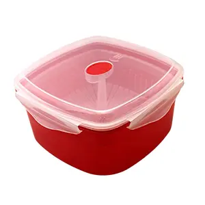 Home Collection Microwave Vegetable Steamer Cooker Red