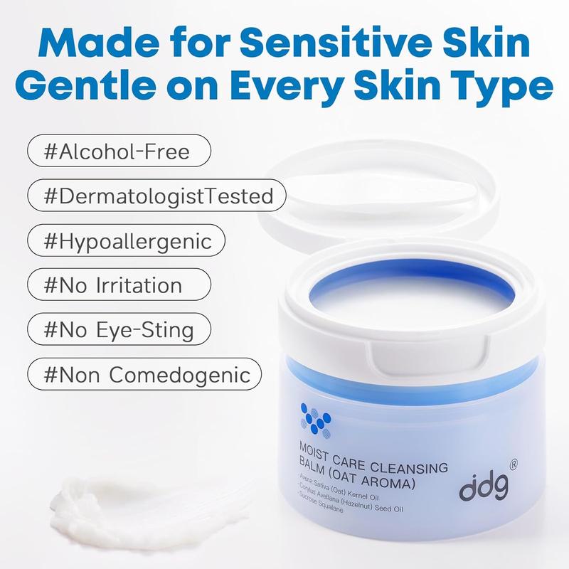 ddg Makeup Remover Cleansing Balm - Hypoallergenic & Gentle Facial Cleanser | All Natural Plant Oils | Nourish & Hydrate | Removes Heavy Makeup | Non-Comedogenic | For Sensitive & All Skin Types