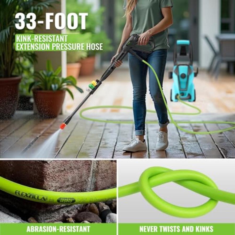 Professional Electric Pressure Washer 5000PSI Power Washer with Foam Cannon 4 Nozzles 33FT Hose and Soap Bottle Car Wash Machin