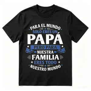 Father's Day Gift for Dad | Papa Family Quote Men's Pure Cotton T-Shirt, Casual Crew Neck Short Sleeve Tee, Regular Fit Soft Breathable Everyday Wear, Trendy Graphic Print Summer Top for Him