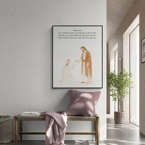 Scripture Artwork Christian New Testament Art Print, Matthew 9:22 Daughter Thy Faith Hath Made Thee Whole, Bible Verse Wall Un Art, Unframed, Room Decor