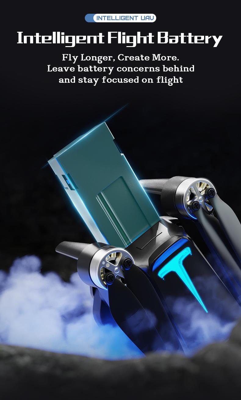 M8 Pro 2026 Foldable Aerial Drone with 4K UHD EIS Anti-Shake Camera, GPS Precise Positioning System, 5G WiFi FPV Real-time Transmission,   Intelligent Obstacle Avoidance, Auto Return, 360° Stunt Roll, 2 Batteries for Adults Beginners Aerial Photography