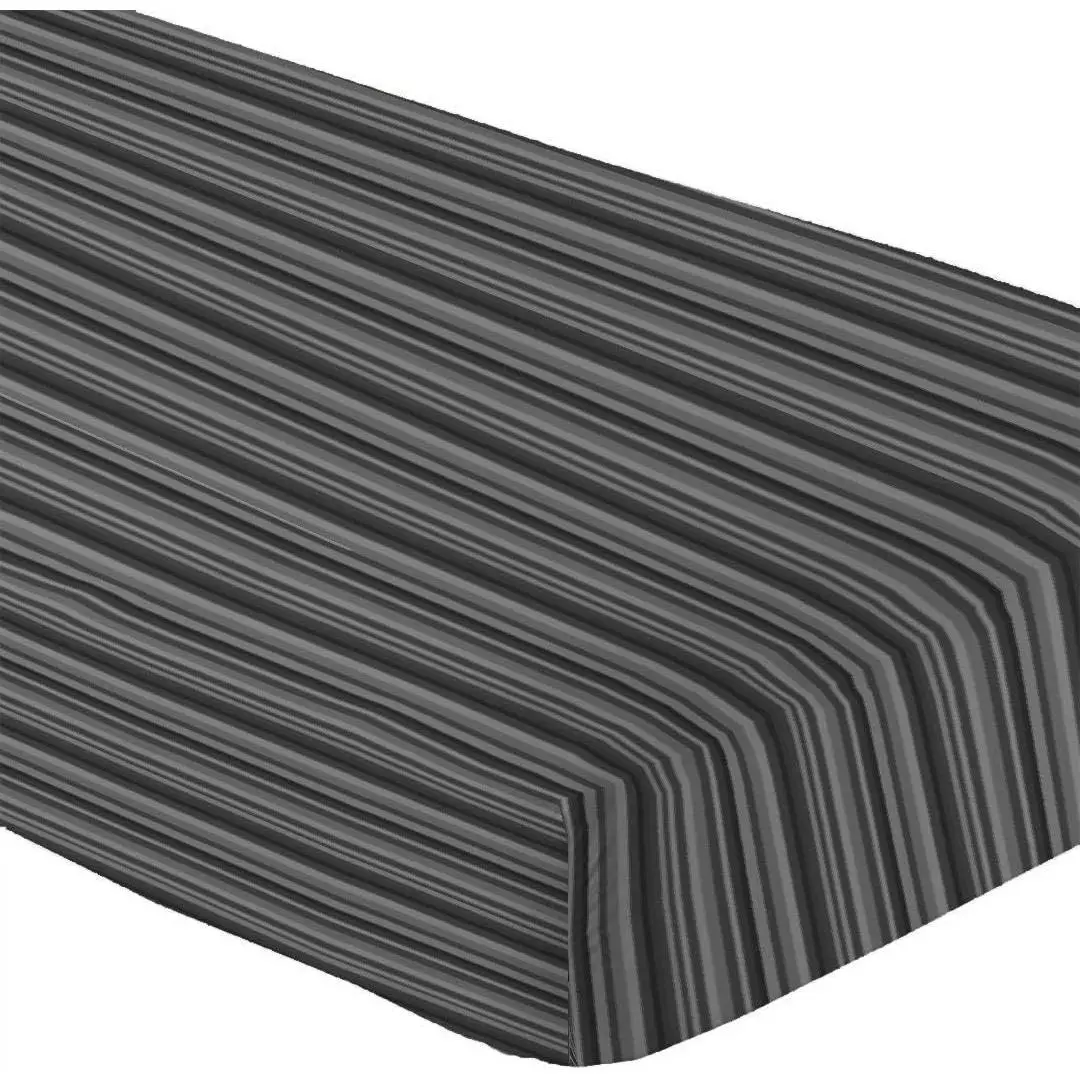 Microfiber  XL Fitted Bottom Bed Sheets 1800 Ultra Soft and Comfy - 15" Deep Pocket, 39" x 80"  for Extra Long Dorm Room,  & Split  Dual Adjustable Beds (Grey Stripe, TXL)