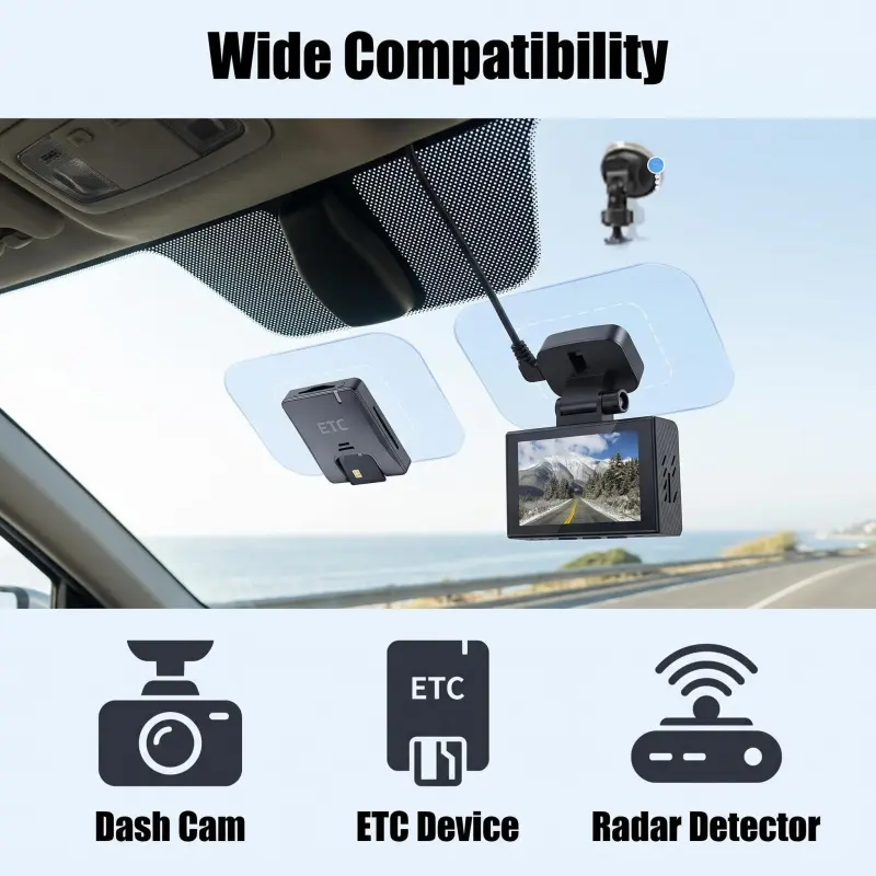 Dashcam Windshield Sticker 6pc Windshield Sticker Electrostatic Stickers For Dash Cam Transparent Windshield Film Screen Sticker Wide Compatibility Dash Camera Radar Detector ETC Device Transparency