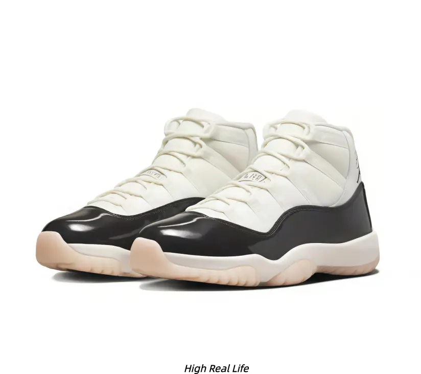 Off White Patent Leather Retro High Top Sneakers Cream Rubber Outsole Street Fashion Walking Shoes
