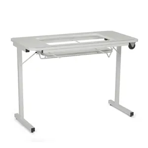 Portable Sewing, Cutting and Craft Table with Lift, White-SHE