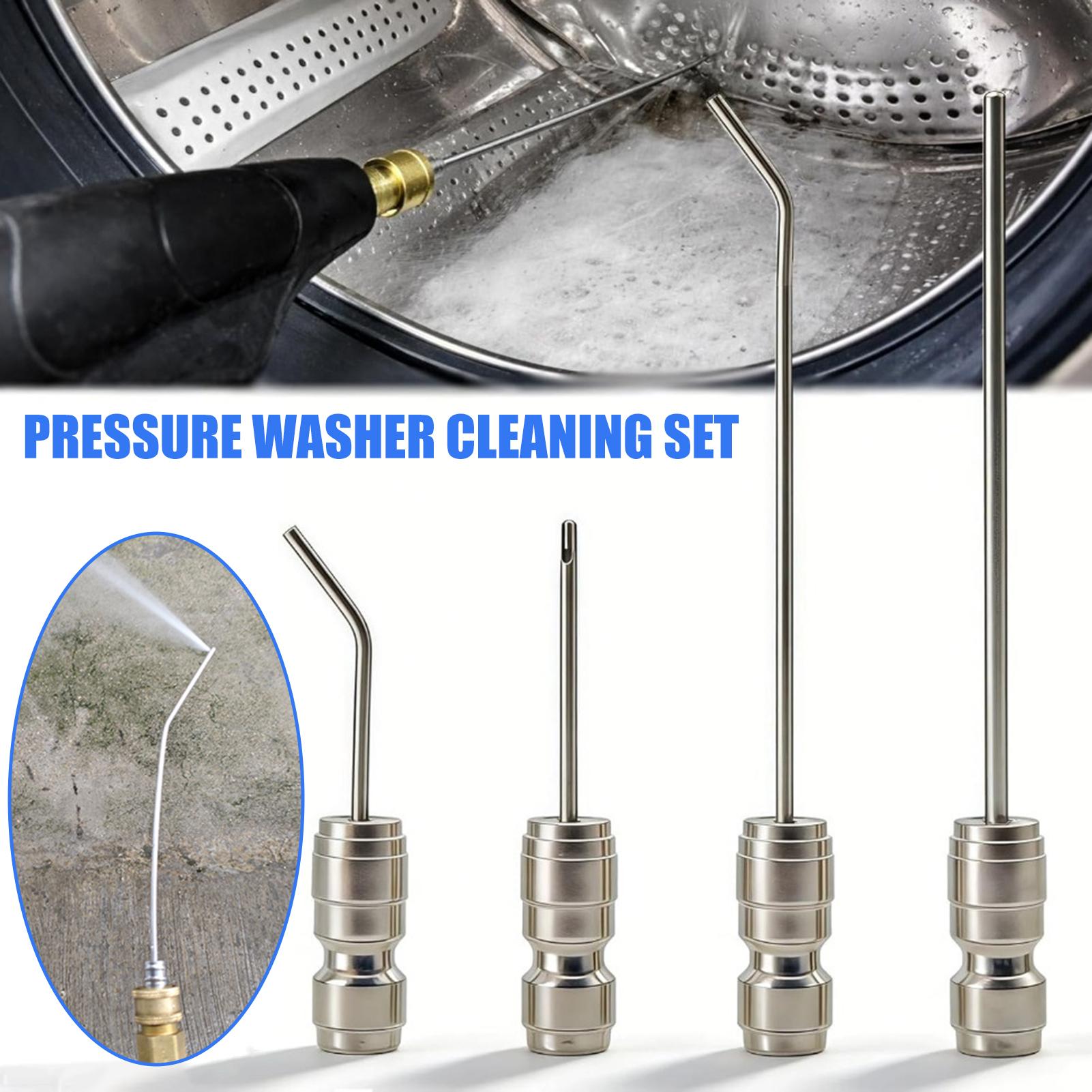 High-Pressure Washer Nozzle Kit Quick Connect System Cleaning Nozzle AC Stainless Steel Extension Wand Multi Spray Modes for Washing Machines Air Conditioners Water Heaters