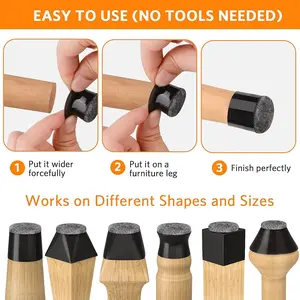 Chair Leg Protector Covers, Thick Felt Round Chair Foot Pads, Reduce Noise and Scratches, Small Size 14-18mm, Furniture Home Hardware