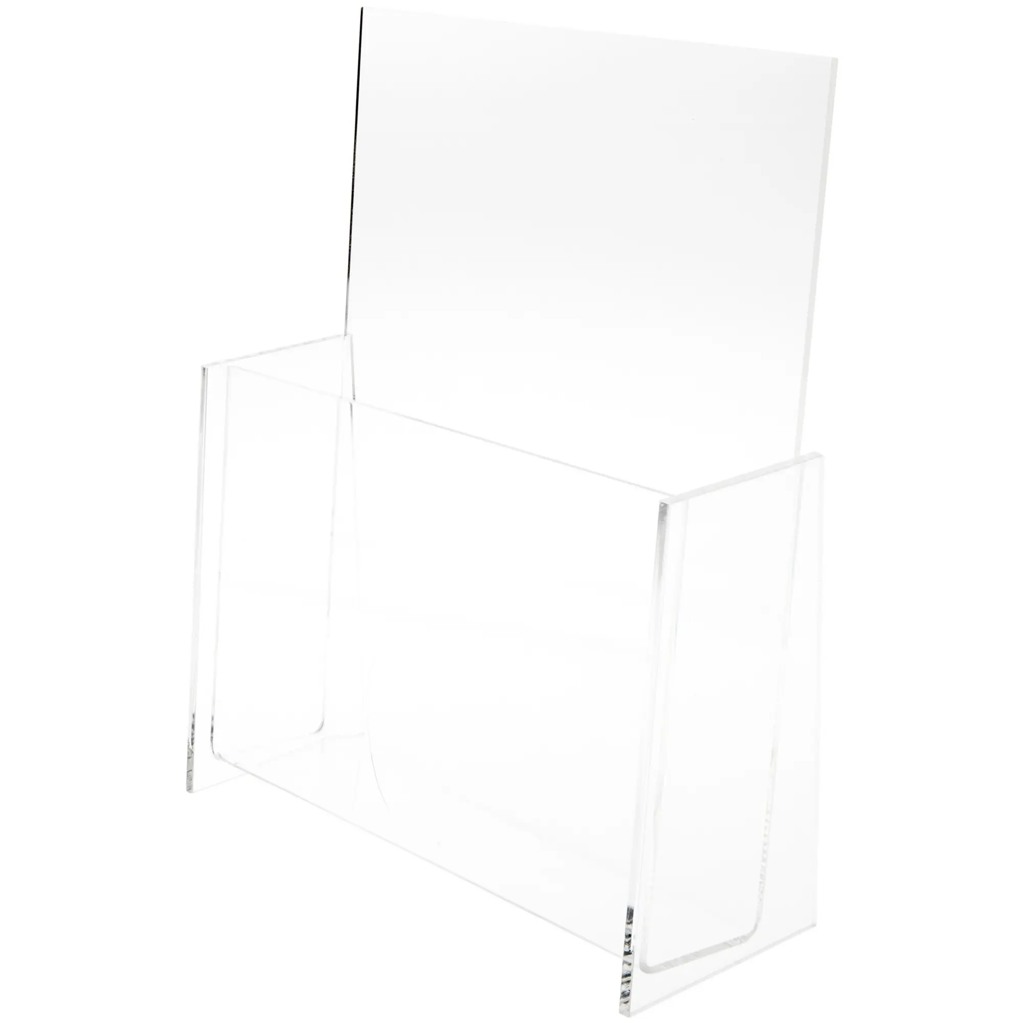 Plymor Clear Acrylic Paper Literature Holder (Countertop), Fits 8.5" x 11" Documents
