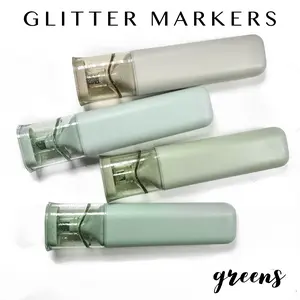 Glitter Markers - Greens