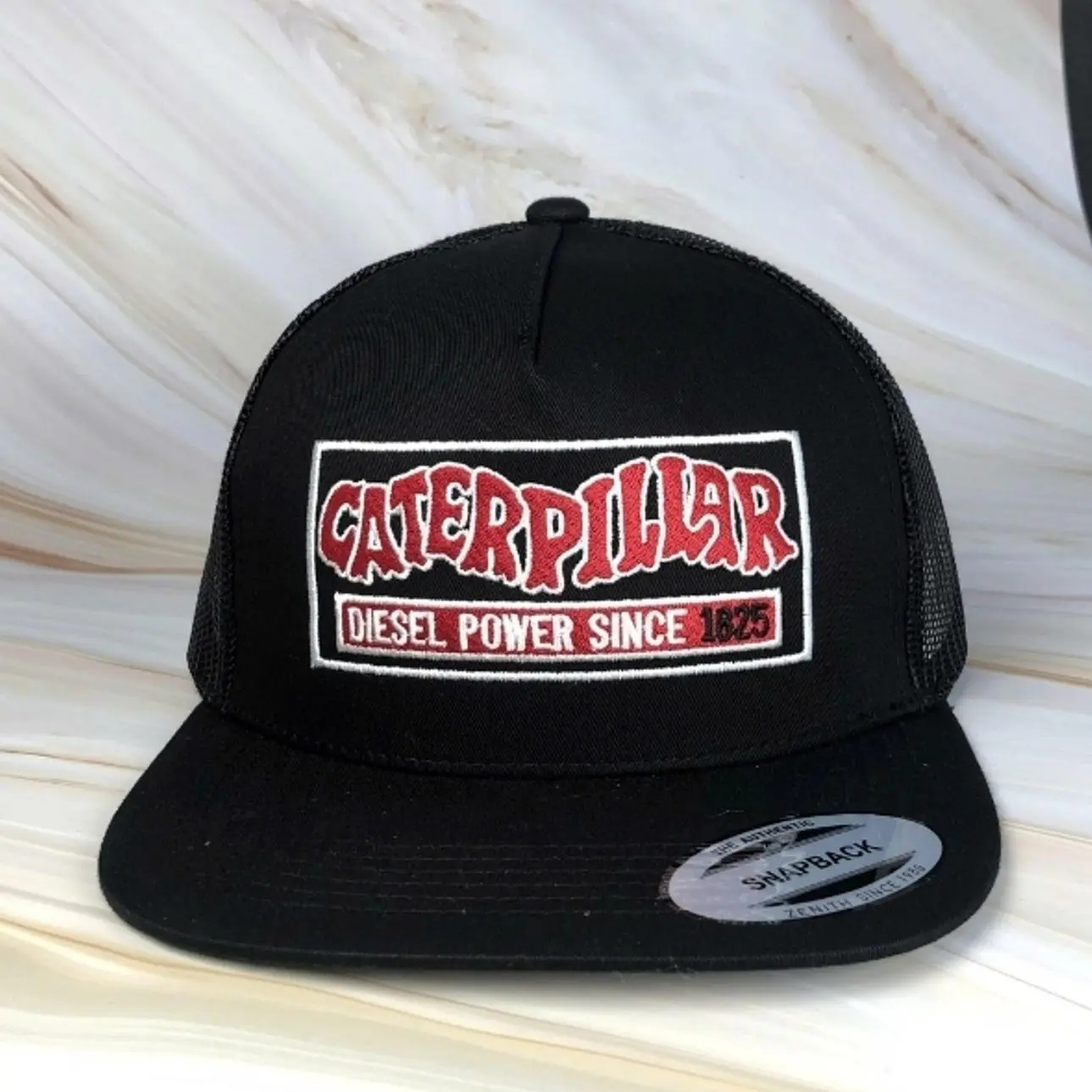 Caterpillar Embroidered Retro Hat Trucker Hat Many Colors Snapback Hat, Unisex Casual Street Style, Gift Idea For Her Him, Unisex Everyday Wear
