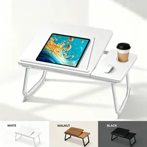 Sofa Table Portable Foldable Bed Laptop Desk, Multi-Angle Adjustable Lap Table with Cup Holder, Perfect for Working Reading Eating Watching Movies on Bed Couch