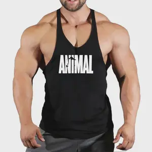 Men Tank Top Bodybuilding Gym Workout Fitness Cotton Sleeveless Stringer Vest