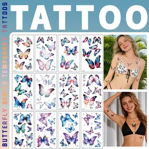 30 Sheets Butterfly Flower Tattoo Stickers for Women — Premium Look, Unique Design