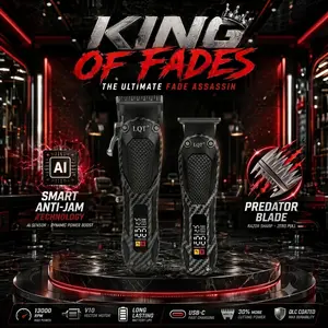 LQT Luxury Men's Professional Hair Clipper Kit - Cordless Barber Clippers, Stainless Steel Precision Blades, Carbon T-Blade Trimmer, Electric Shaver, Rechargeable Grooming Set with LED Display, Beauty Products Birthday Gift