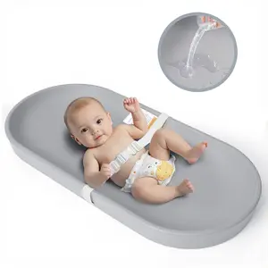 Baby Changing Pad, Portable Changing Station for Diaper Change and Dresser, with Safety Restraint Belt, Waterproof, Lightweight