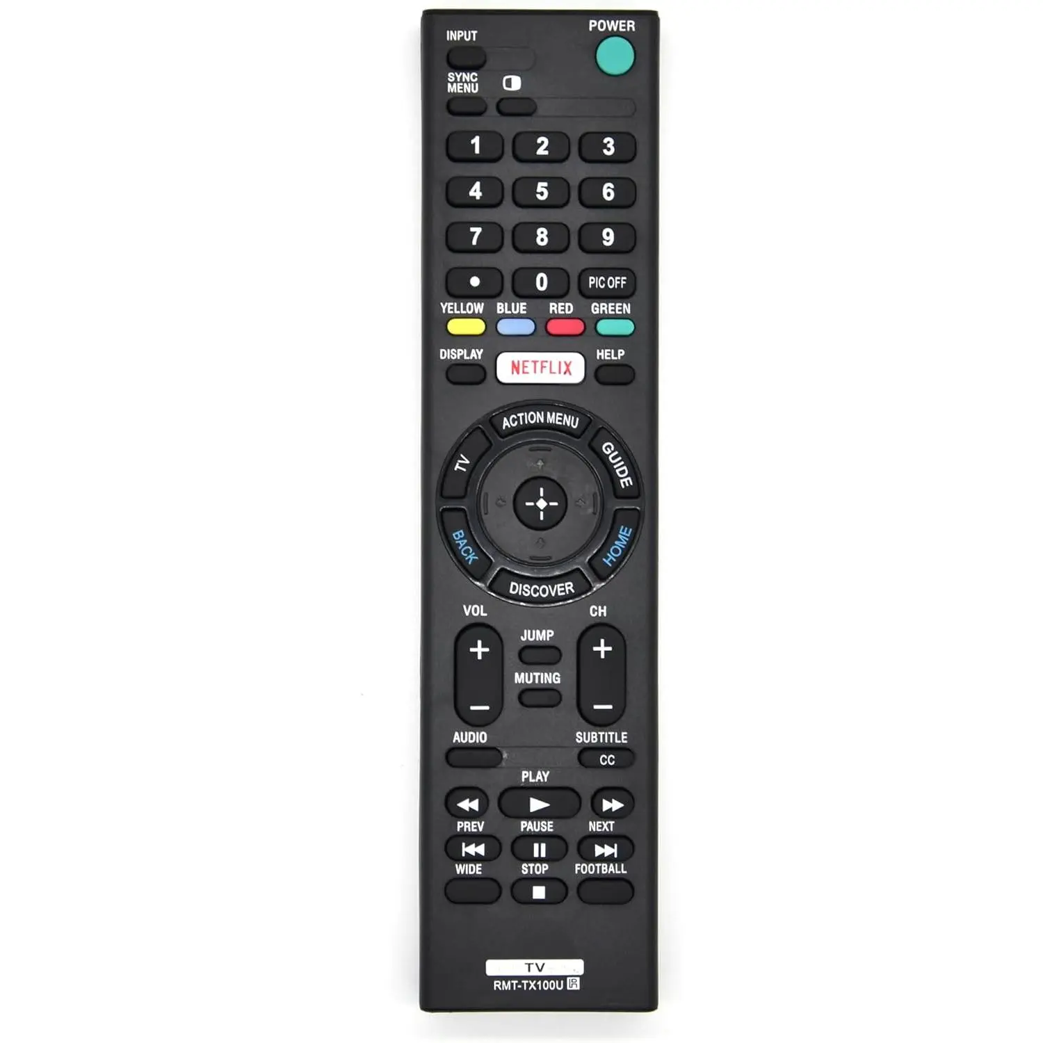 RMT-TX100U Universal Remote Control for Sony TV Remote with Netflix Button, Replacement for All Sony TV and Bravia TVs Remote
