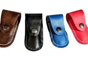 Leather belt loop pocket knife pouch