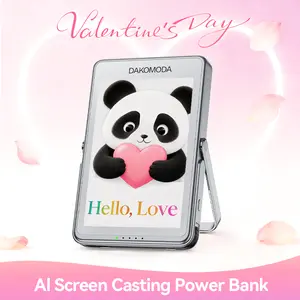 DAKOMODA E-Ink Photo Display Power Bank - 5000mAh Magnetic Wireless Fast Charger for iPhone, Personalized Valentine's Day Birthday Anniversary Gift, Ultra Compact with 4-Color E-Ink Screen