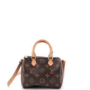 Pre-owned Louis Vuitton material Messenger Bags Speedy Bandouliere Bag Monogram Canvas Nano by Rebag