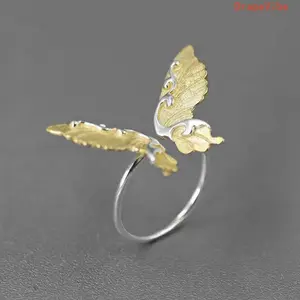 Dancing Butterfly Ring Adjustable Open Design Women's Jewelry for Daily Wear and Gifting