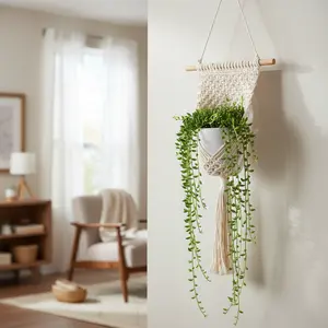 High-Quality 33"L Macrame Plant Hanger for Indoor Home Decor and Garden Supplies