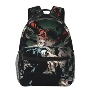 Chainsaw Man large-capacity all-over print casual daypack for outdoor sports and office; cartoon merch laptop backpack school bag; gift for boys and girls