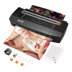 VEVOR Laminator Machine,  , Cold and Hot Lamination for Max A3 Paper Size, 1 min Quick Warm Portable Laminator, 3-10 mil Thickness, Ideal for Home, Office, Business, or School Supplies, Black