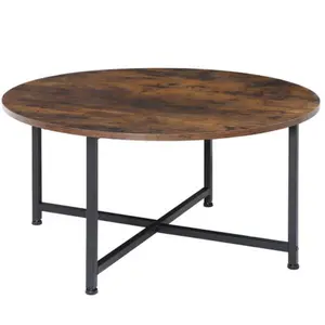 JupiterForce Minimal Wooden Round Coffee Table - Modern Leisure Tea Table for Home, Indoor Office Furniture Piece