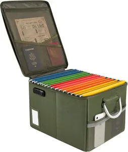 Fireproof Document Box, Fire Proof Safe Box for  Document Organizer with Lock, Fire Organizer Office Storage Cabinet for Hanging Letter/Legal Folder 16.1 x 12.9 x 11in (Green)