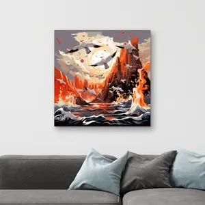 212 MAIN 32x32 in. White Wall Art Print - The Escape Artwork, Modern Room Decoration, Home Decor Supplies