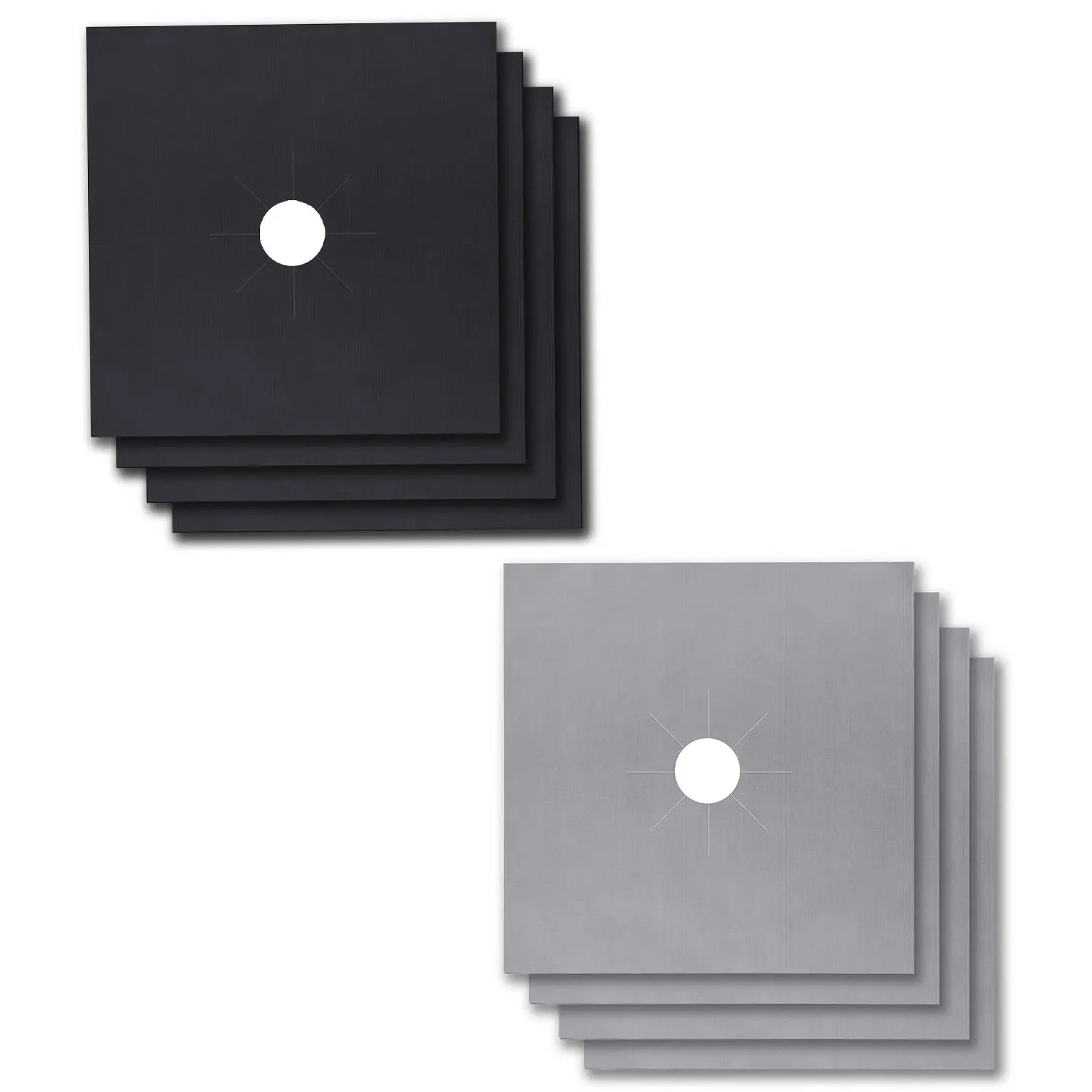 4-Pack Reusable Stove Burner Covers, Heat Resistant Trimmable Set - Nonstick Washable Gas Range Protector Liners