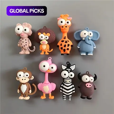 High-End Cute Cartoon Animal Fridge Magnets, Funny Fridge Magnets, Refrigerator Decorating Magnets, 8 Counts/set Creative Refrigerator Magnetic Stickers, Decorative Magnets for Home, Kitchen & Office Decoration #GLOBAL PICKS