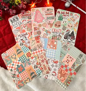 Scrapbook Christmas Kindle Inserts - Cardstock Stickers for Clear Case Covers Colorsoft Festive Art Stickers & DIY Decals Perfect Paperwhite Gifts for Readers High-Quality Cardstock Inserts for Holiday Gifting