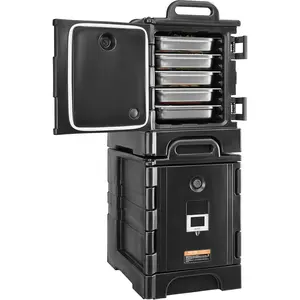 【Father's Day】VEVOR Insulated Food Pan Carrier,  , 81 Qt x 2 Pack Hot Box for Catering, Food Box Carrier with Double Buckles, Front Loading Food Warmer with Handles, Stackable End Loader for Restaurant, Canteen