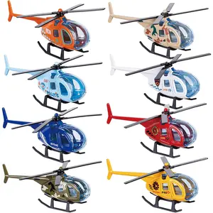 Mini Helicopters Model Toy - Police, Fire, Engineering, Military Diecast Helicopters with Spinning Propellers, Birthday Party Favors for Kids