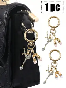 Ballet Shoe Keychain Necklace, Dancer Key Ring, Alloy, Cute Gift for Girls, Women, Christmas, Valentine's Day, Birthday
