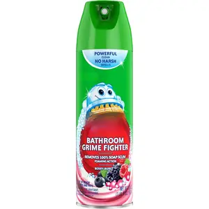 Bubbles Bathroom and Shower Cleaner Aerosol, Foaming Action Bathroom Grime Fighter Removing Soap Scum, Berry Burst Scent, 20oz