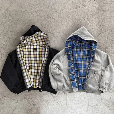 Brown Gap Hood with Plaid TikTok Shop