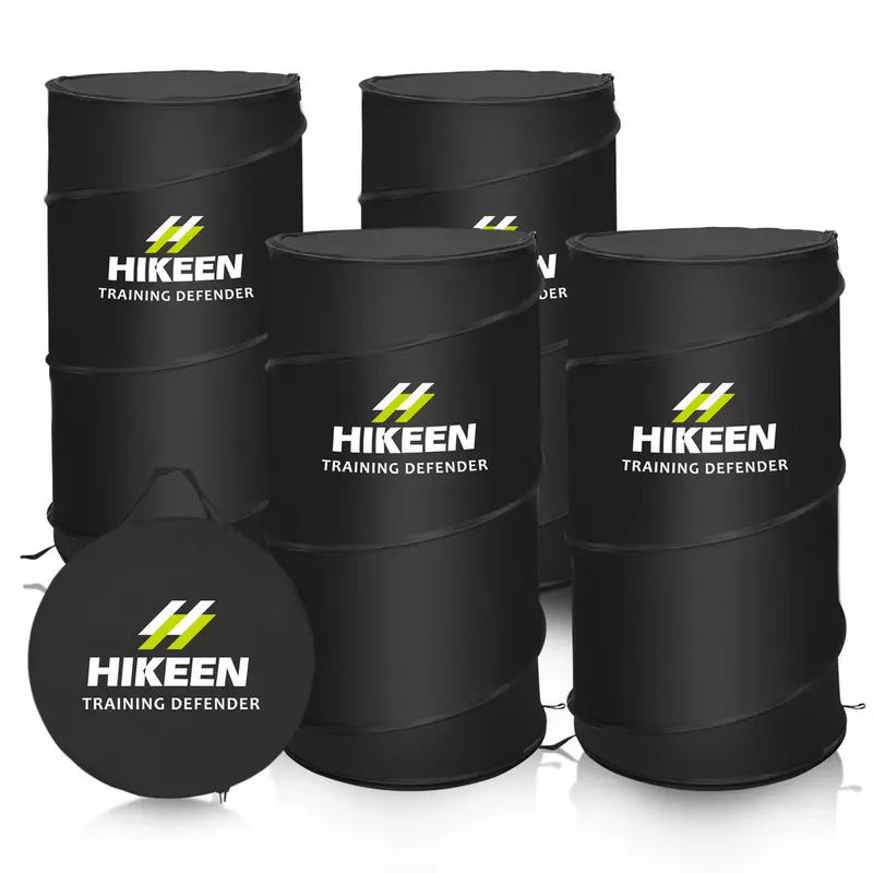HIKEEN 4-Pack Pop-Up Basketball Defender Dummy Training Equipment, Portable Sports Training Dummy with Carry Bag, Ideal for Basketball, Soccer Drills