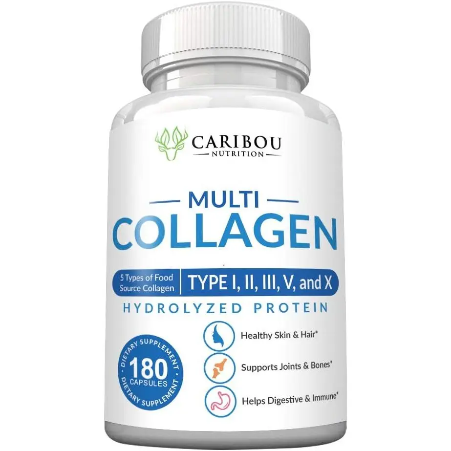 Multi Collagen Pills - 180 Collagen Pills - Type I, II, III, V & X Collagen Capsules - Unique Blend of Collagen Peptides Capsules - Wild Fish, Eggshell, Chicken & Grass-Fed Beef Collagen Supplements