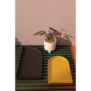 Cameo Saucer - Ceramic Saucer, Matte Finish, Available in Black and Yellow, Ideal for Serving